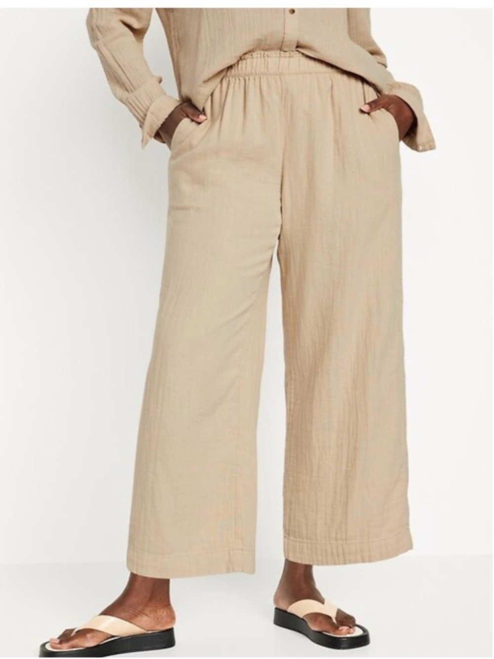 Old Navy High-Waisted Crinkle Gauze Pull-On Ankle Pants size 2X